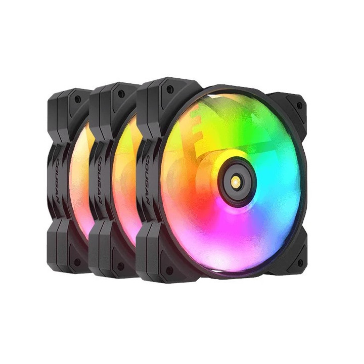 Pack de 3 Ventoinhas COUGAR Gaming CF-MHP12HB3-RGB 120mm Preto, Branco
