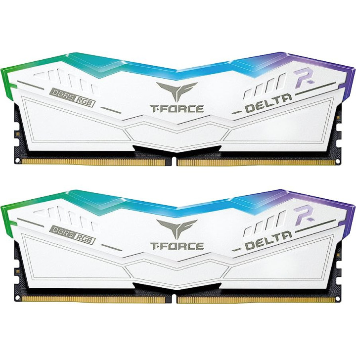 Memória Team Group Kit 32GB (2 x 16GB) DDR5 7800MHz Delta RGB Branco CL38