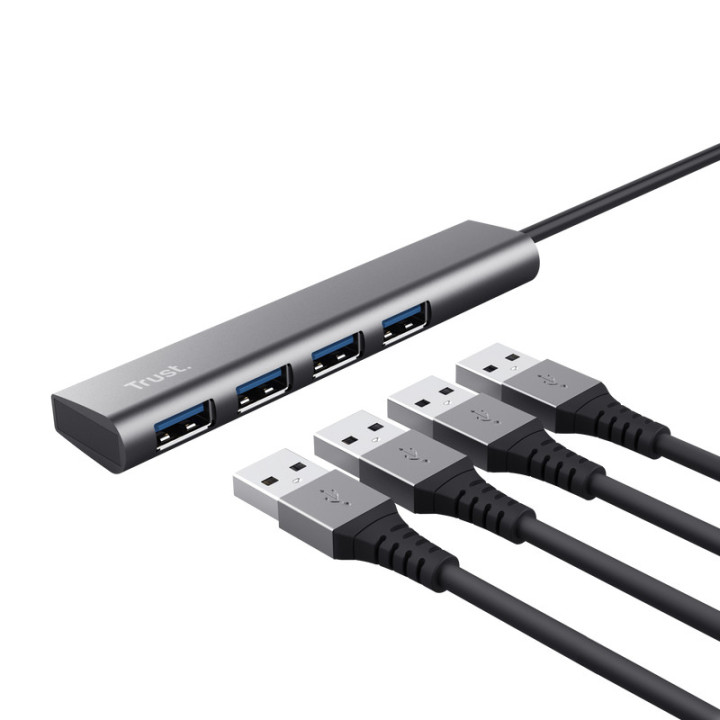 Trust Halyx USB 3.2 Gen 1 (3.1 Gen 1) Type-A 5 Mbit s Preto, Cinzento