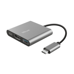 Trust Dalyx USB 3.2 Gen 1 (3.1 Gen 1) Type-C Alumínio, Preto