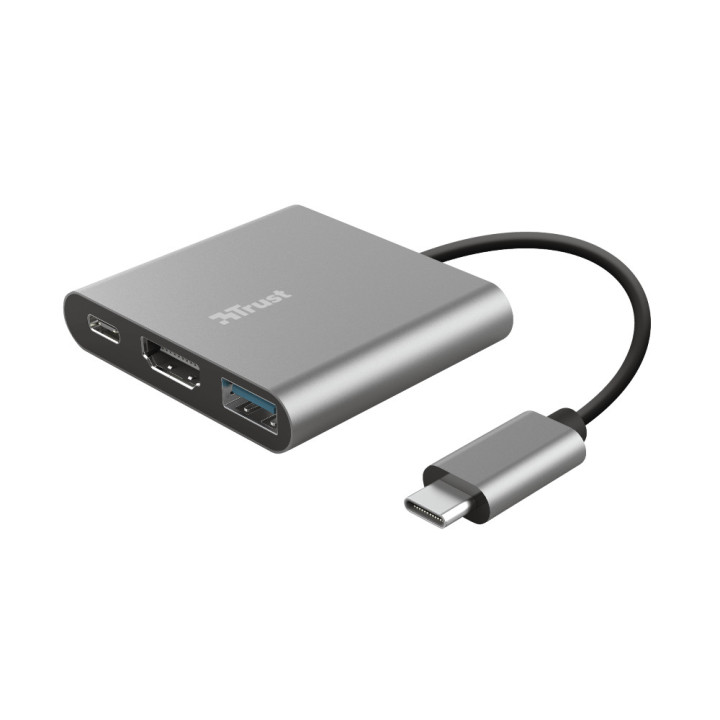Trust Dalyx USB 3.2 Gen 1 (3.1 Gen 1) Type-C Alumínio, Preto