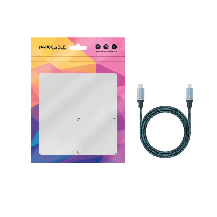 Nanocable 10.01.4100-COMB cabo USB 0,5 m USB 3.2 Gen 2 (3.1 Gen 2) USB C Preto, Cinzento