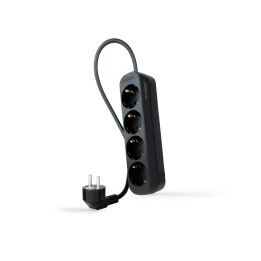 Nanocable 10.37.0004-NS-BK extensão elétrica 1,4 m 4 tomada(s) CA Interior Preto