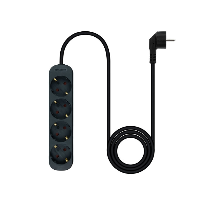 Nanocable 10.37.0004-NS-BK extensão elétrica 1,4 m 4 tomada(s) CA Interior Preto