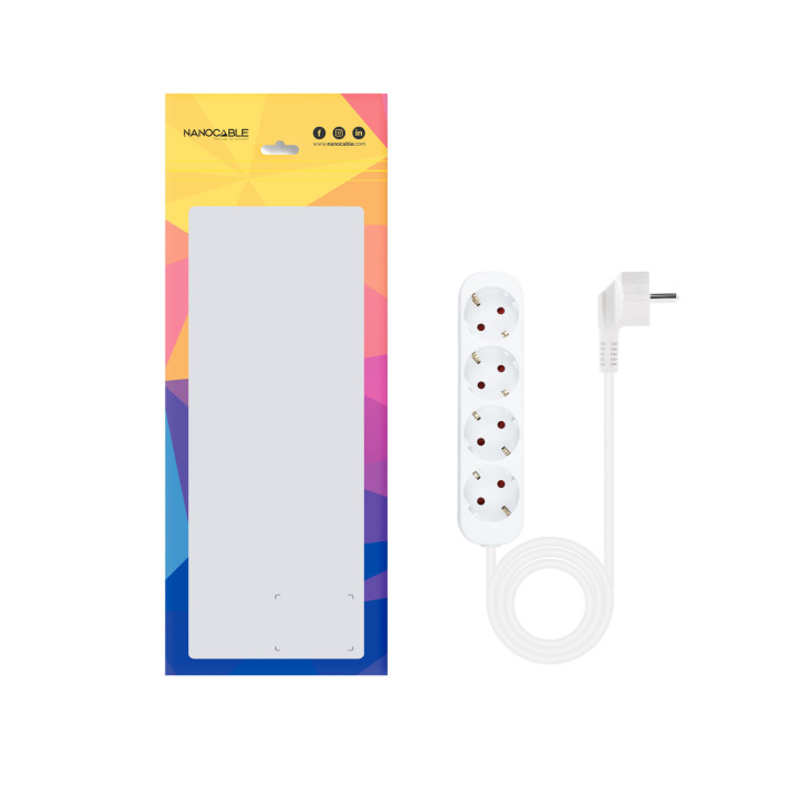 Nanocable 10.37.0004-NS extensão elétrica 1,4 m 4 tomada(s) CA Interior Branco