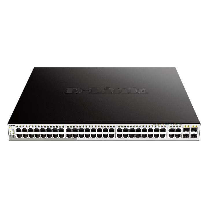 Smart Switch D-Link DGS-1210-52MP 48p Gigabit PoE + 4-port SFP combo. (370W)