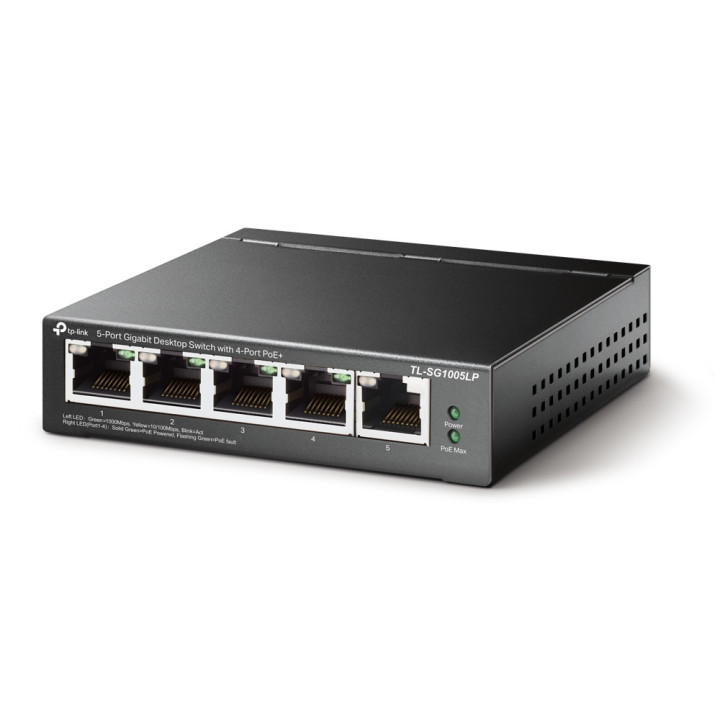 TP-Link TL-SG1005LP switch de rede Não-gerido Gigabit Ethernet (10 100 1000) Power over Ethernet (PoE) Preto