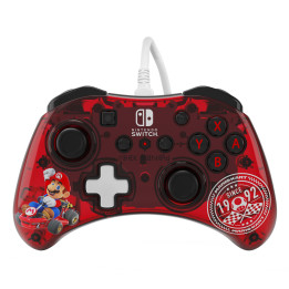 PDP Rock Candy  Mario Punch Vermelho, Translúcido USB Gamepad Analógico   Digital Nintendo Switch, Nintendo Switch Lite,