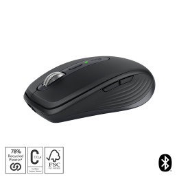 Logitech MX Anywhere 3S rato Mão direita RF Wireless + Bluetooth Laser 8000 DPI