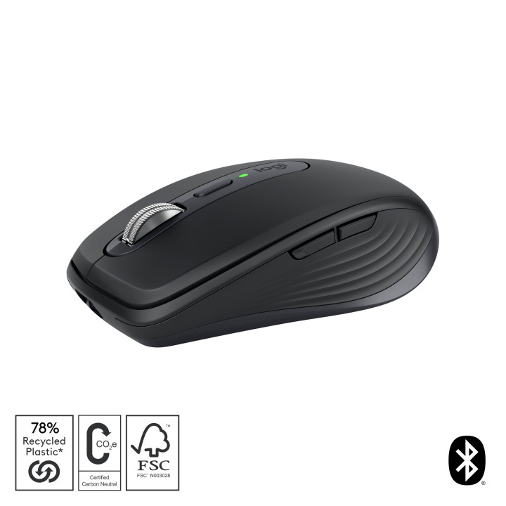 Logitech MX Anywhere 3S rato Mão direita RF Wireless + Bluetooth Laser 8000 DPI