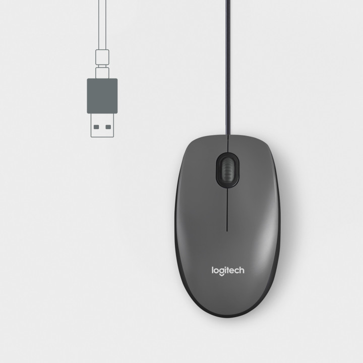 Logitech M100 rato Ambidestro USB Type-A Ótico 1000 DPI