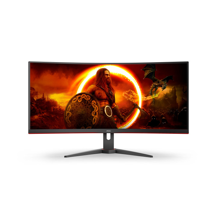 AOC G2 CU34G2XE BK monitor de ecrã 86,4 cm (34") 3440 x 1440 pixels Preto, Vermelho