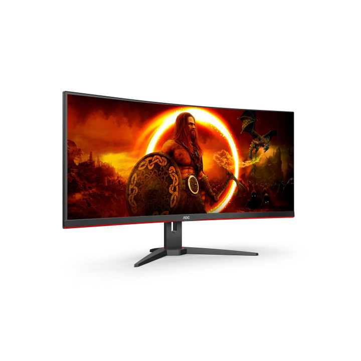 AOC G2 CU34G2XE BK monitor de ecrã 86,4 cm (34") 3440 x 1440 pixels Preto, Vermelho