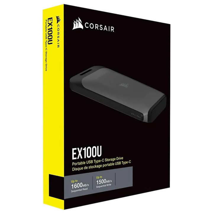 Disco Externo SSD Corsair EX100U 4TB USB Type-C Preto
