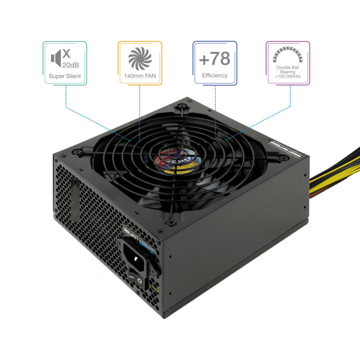 TooQ TQAPOLO-600SP fonte de alimentação 600 W 20+4 pin ATX ATX Preto
