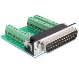 DeLOCK 65318 conector Sub-D 25 Preto, Verde, Prateado