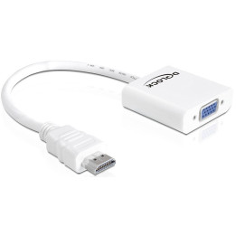 DeLOCK 65346 adaptador de cabo de vídeo VGA (D-Sub) HDMI Type A (Standard) Branco