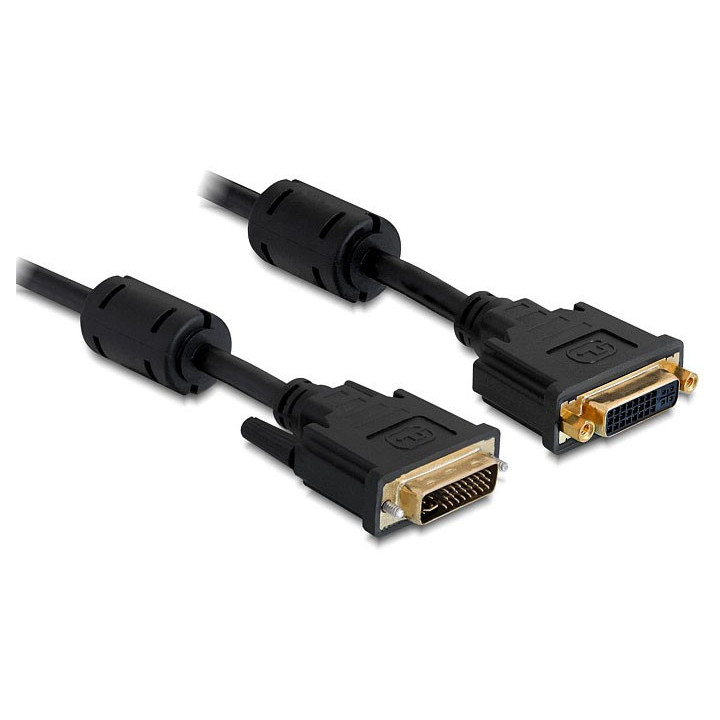 DeLOCK 1m DVI-I cabo DVI Preto
