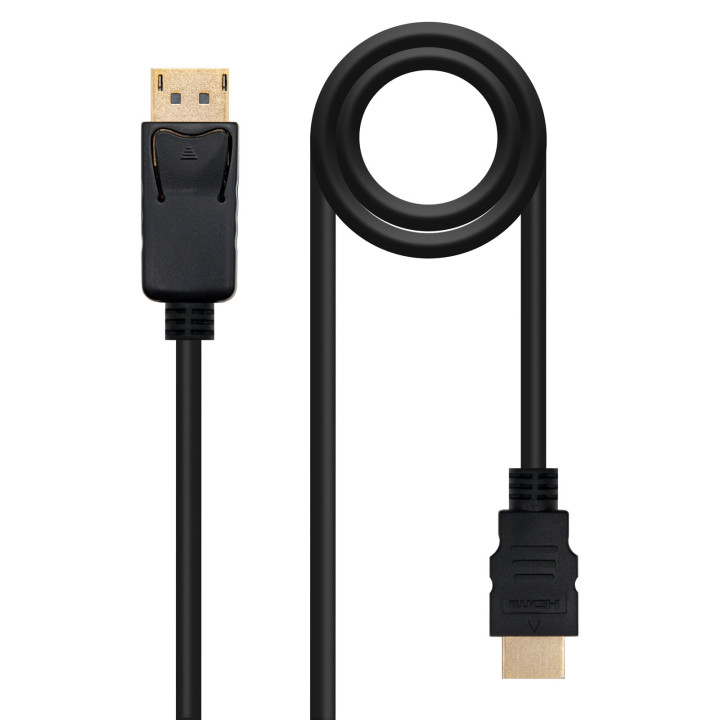 Nanocable 10.15.4310 adaptador de cabo de vídeo 10 m DisplayPort HDMI Preto