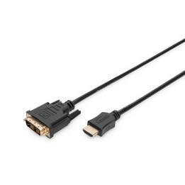 Digitus AK-330300-020-S adaptador de cabo de vídeo 2 m HDMI Type A (Standard) DVI-D Preto