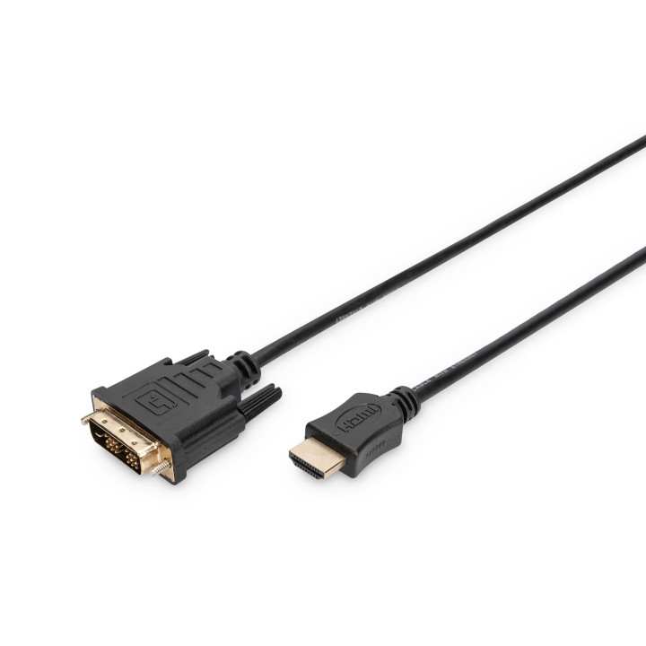 Digitus AK-330300-020-S adaptador de cabo de vídeo 2 m HDMI Type A (Standard) DVI-D Preto