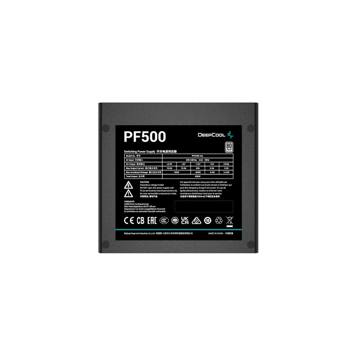 DeepCool PF500 fonte de alimentação 500 W 20+4 pin ATX ATX Preto