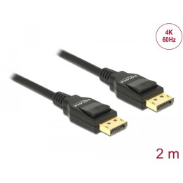 Cabo Delock DisplayPort 1.2 macho p/ DisplayPort macho 4K 2m Preto