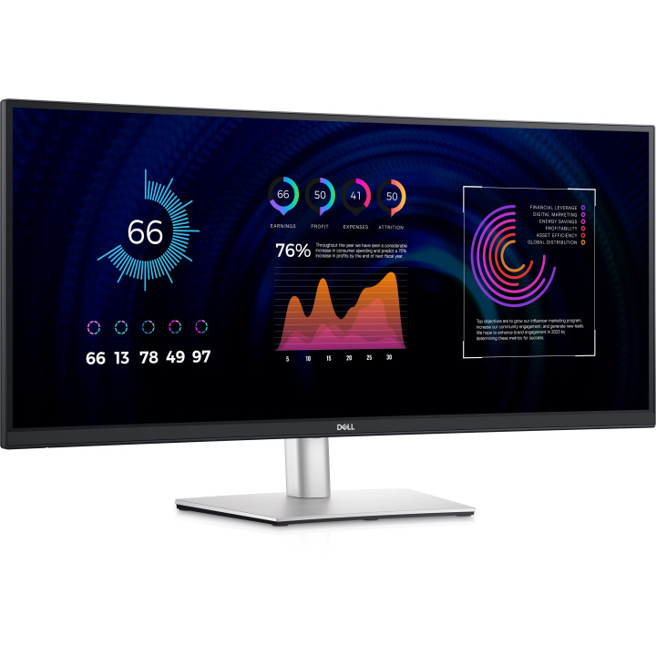 DELL P Series P3424WE monitor de ecrã 86,7 cm (34.1") 3440 x 1440 pixels 4K Ultra HD LCD Preto
