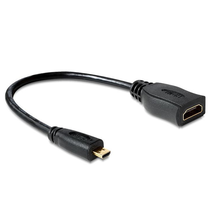 DeLOCK 65391 cabo HDMI 0,23 m HDMI Type A (Standard) HDMI Type D (Micro) Preto