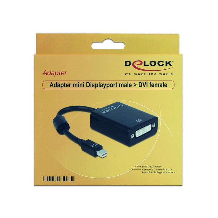DeLOCK Adapter mini Displayport 0,18 m DVI-I Preto
