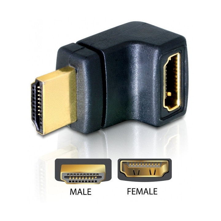 DeLOCK HDMI Stecker  HDMI Buchse 90° oben HDMI 1.3 Preto