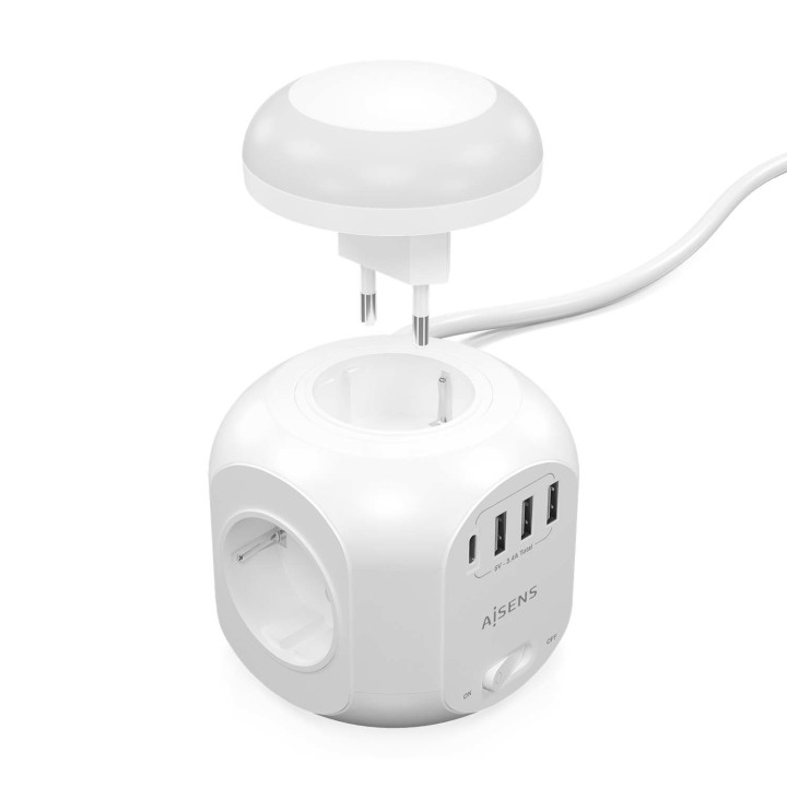 AISENS ASPS-3A1CL01-W extensão elétrica 1,8 m 4 tomada(s) CA Interior Branco