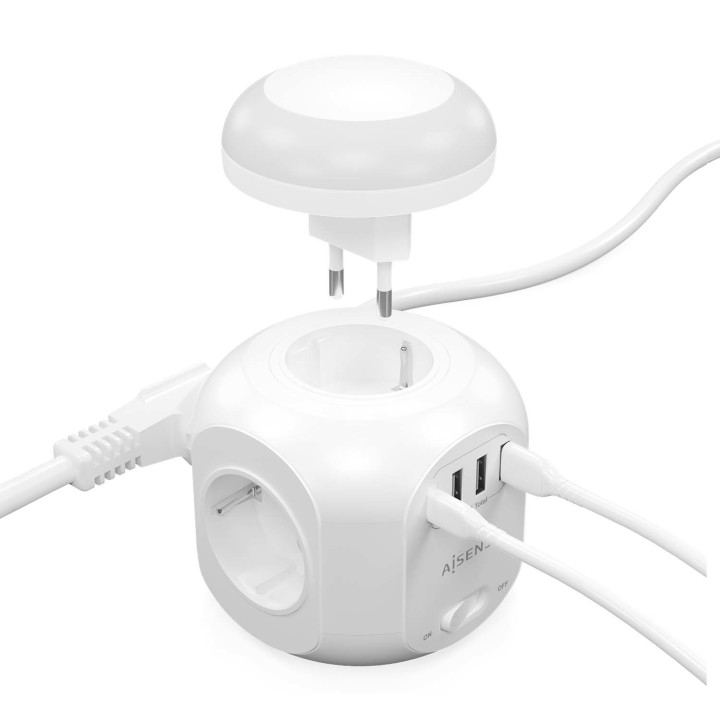 AISENS ASPS-3A1CL01-W extensão elétrica 1,8 m 4 tomada(s) CA Interior Branco