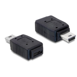 Adaptador Delock mini USB macho p/ micro USB A+B fêmea Preto