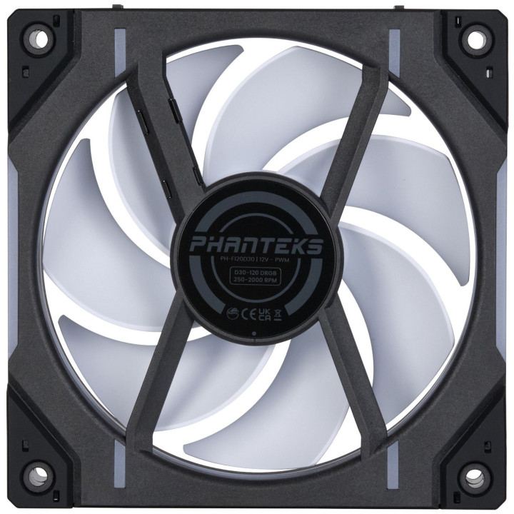 Ventoinha Phanteks D30 PWM D-RGB Preto - 120mm