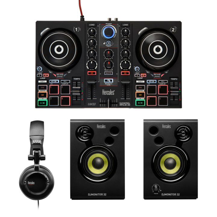 Hercules DJLearning Kit Scratcher Digital Vinyl System (DVS) Preto