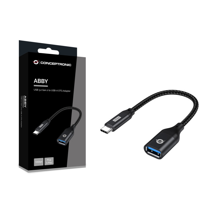 Conceptronic ABBY18B adaptador para cabos USB-C USB-A Preto