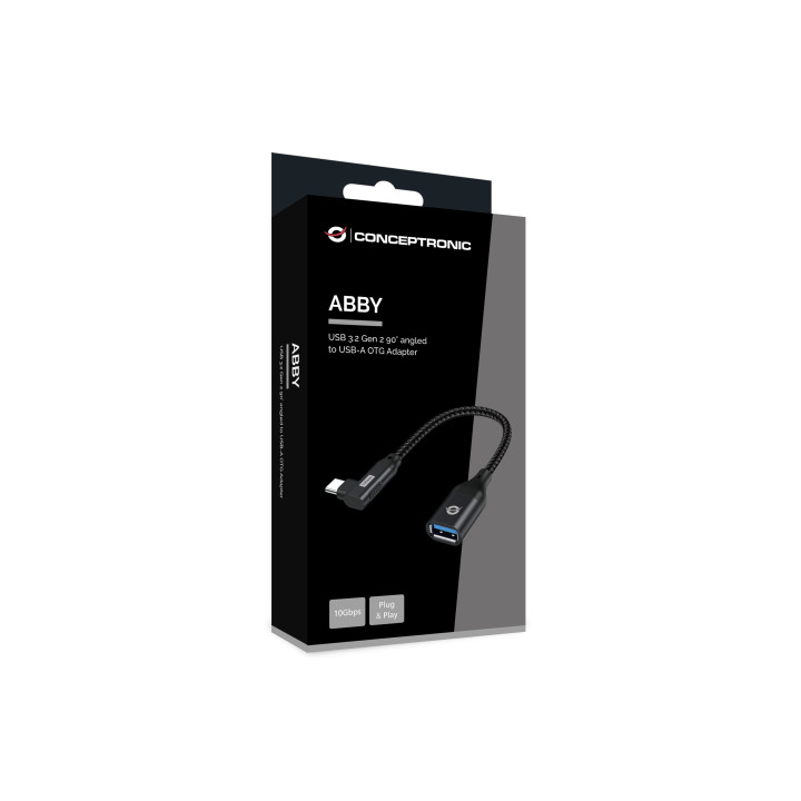 Conceptronic ABBY19B adaptador para cabos USB-C USB-A Preto