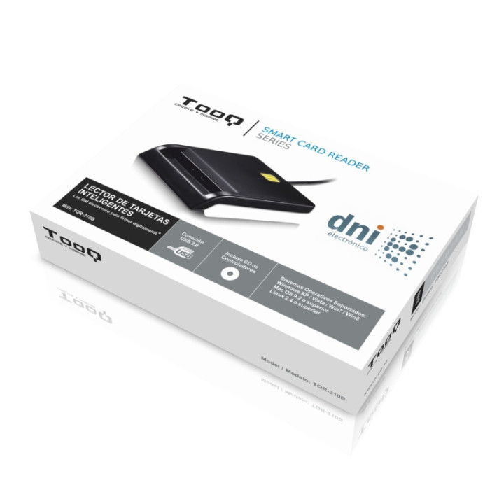 TooQ TQR-210B leitor de smart card Interior USB 2.0 Preto