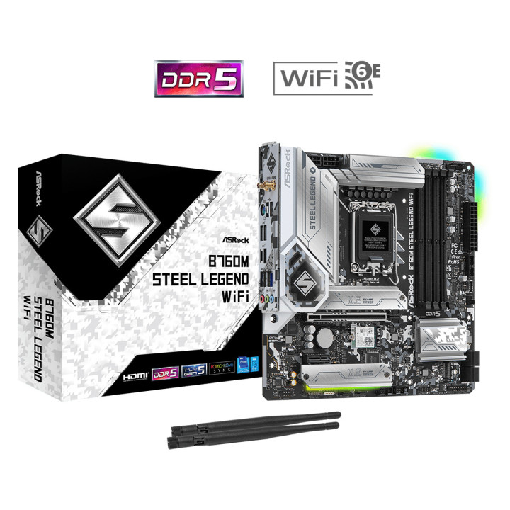 Motherboard Asrock B760M Steel Legend WiFi Intel B760 LGA 1700 micro