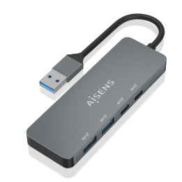 AISENS A106-0696 hub de interface USB 3.2 Gen 2 (3.1 Gen 2) Type-A 10000 Mbit s Cinzento