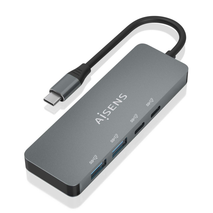 AISENS A109-0694 hub de interface USB 3.2 Gen 2 (3.1 Gen 2) Type-C 10000 Mbit s Cinzento