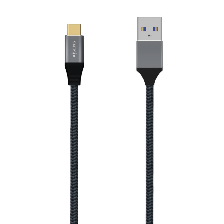 AISENS A107-0633 cabo USB 2 m USB 3.2 Gen 2 (3.1 Gen 2) USB C USB A Cinzento