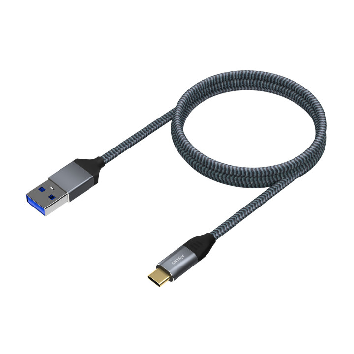 AISENS A107-0633 cabo USB 2 m USB 3.2 Gen 2 (3.1 Gen 2) USB C USB A Cinzento