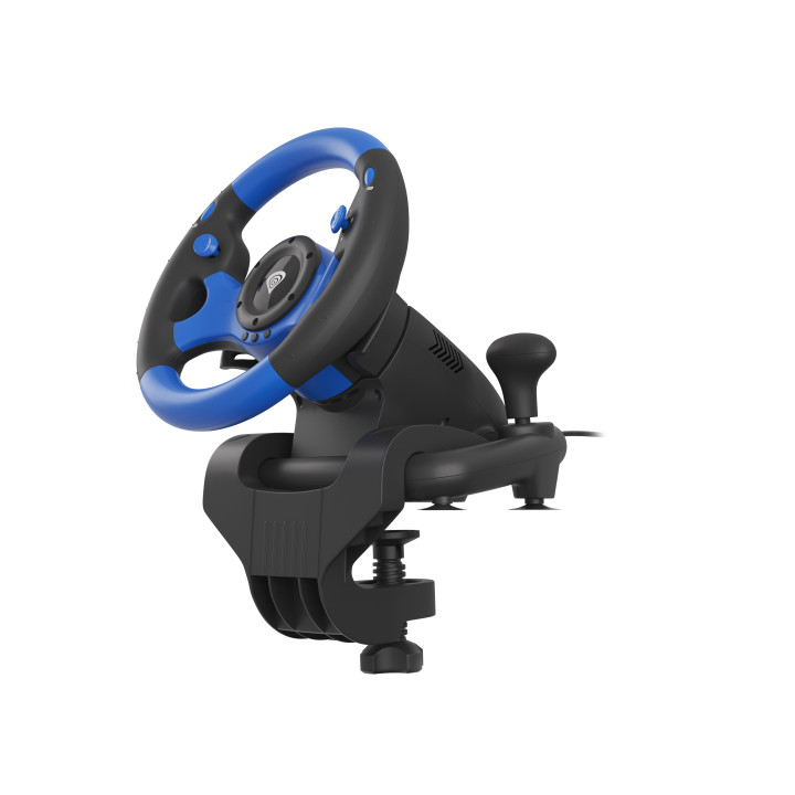 GENESIS SEABORG 350 Preto, Azul USB Volante + Pedais Nintendo Switch, PC, PlayStation 4, Playstation 3, Xbox 360, Xbox One