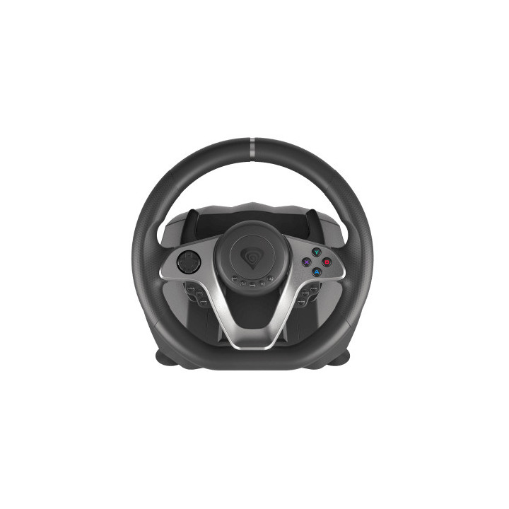 GENESIS Seaborg 400 Preto, Prateado USB Volante + Pedais Nintendo Switch, PC, PlayStation 4, Playstation 3, Xbox 360, Xbox One