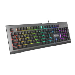GENESIS Rhod 500 RGB teclado USB QWERTY Português Preto, Prateado