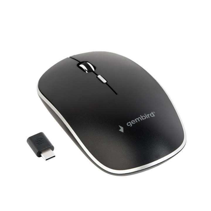 Gembird MUSW-4BSC-01 rato Ambidestro RF Wireless + USB Type-C Ótico 1600 DPI