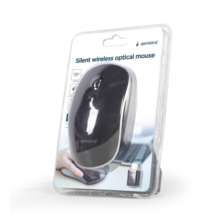 Gembird MUSW-4BSC-01 rato Ambidestro RF Wireless + USB Type-C Ótico 1600 DPI