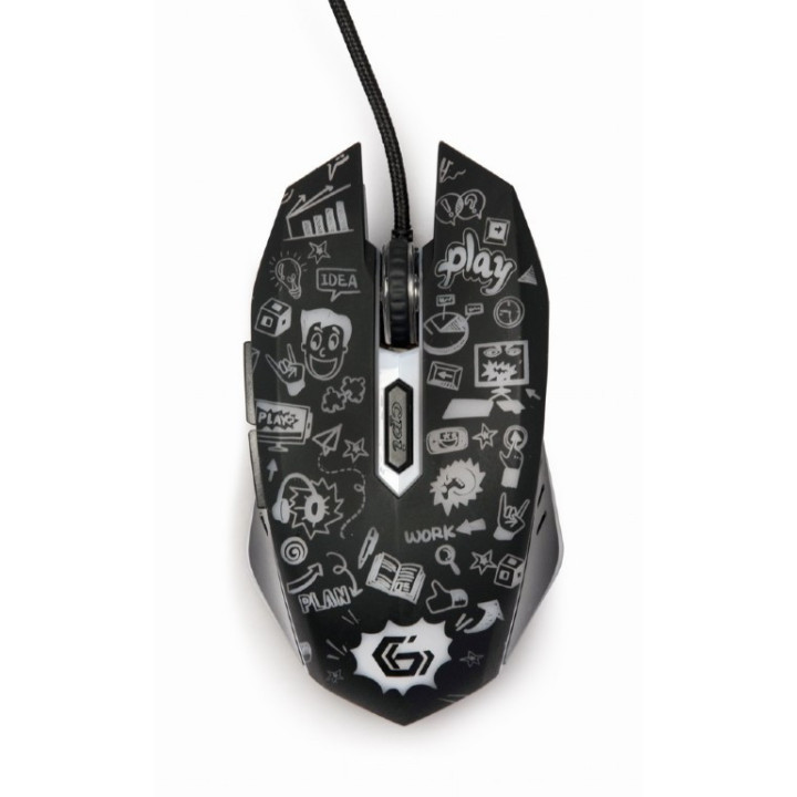 Gembird MUS-6B-GRAFIX-01 rato Mão direita USB Type-A Ótico 3600 DPI